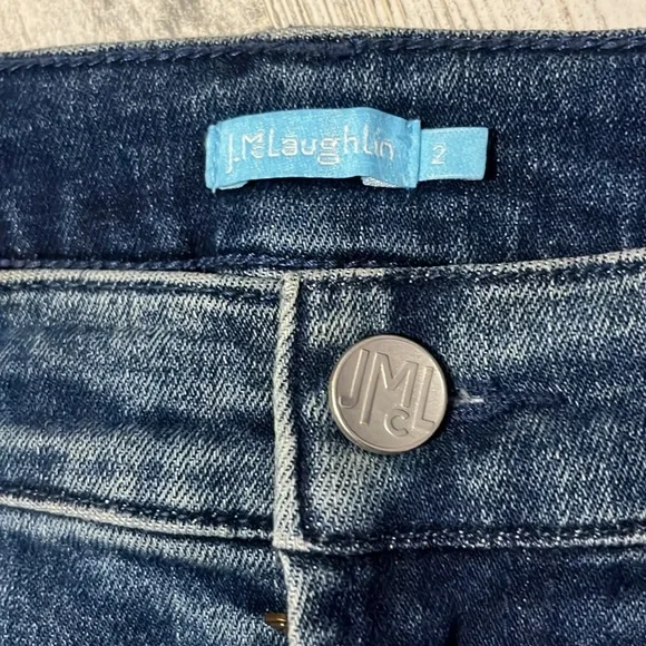 J. McLaughlin Rainey Stretch Straight Leg Slit Front Jeans Size 2 - Picture 7 of 13